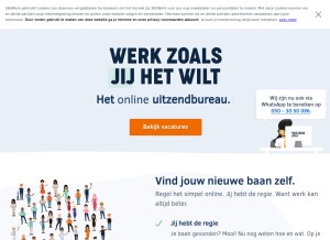 How 365werk.nl looks like on a tablet such as an iPad.