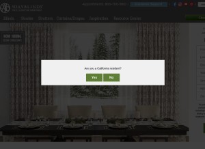How 3dayblinds.com looks like on a tablet such as an iPad.