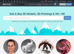 How 3dexport.com looks like on a tablet such as an iPad.