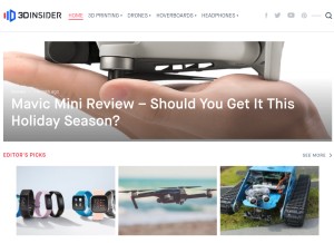 How 3dinsider.com looks like on a tablet such as an iPad.