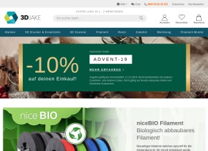 How 3djake.de looks like on a tablet such as an iPad.