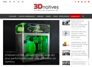 How 3dnatives.com looks like on a tablet such as an iPad.