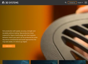 How 3dsystems.com looks like on a tablet such as an iPad.