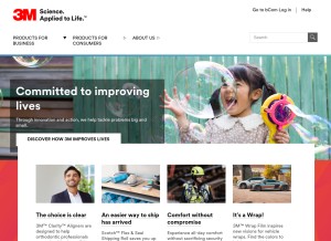 How 3m.com looks like on a tablet such as an iPad.