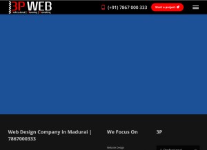 How 3pweb.in looks like on a tablet such as an iPad.
