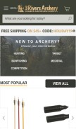 How 3riversarchery.com looks like on a mobile device such as an iPhone.