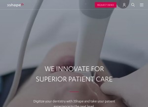 How 3shape.com looks like on a tablet such as an iPad.