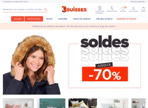 How 3suisses.fr looks like on a tablet such as an iPad.