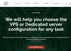 How 3v-host.com looks like on a tablet such as an iPad.