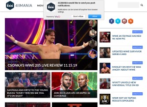 How 411mania.com looks like on a tablet such as an iPad.