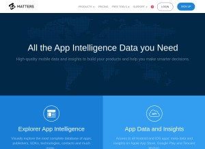 How 42matters.com looks like on a tablet such as an iPad.