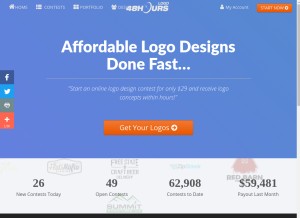 How 48hourslogo.com looks like on a tablet such as an iPad.