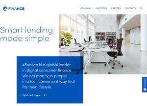 How 4finance.com looks like on a tablet such as an iPad.