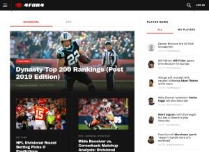 How 4for4.com looks like on a tablet such as an iPad.