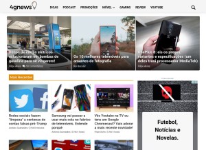 How 4gnews.pt looks like on a tablet such as an iPad.