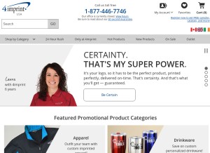 How 4imprint.com looks like on a tablet such as an iPad.