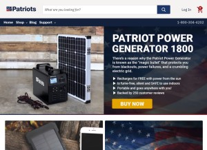 How 4patriots.com looks like on a tablet such as an iPad.