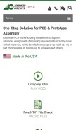 How 4pcb.com looks like on a mobile device such as an iPhone.