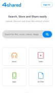 How 4shared.com looks like on a mobile device such as an iPhone.