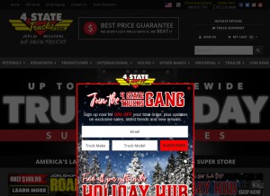 How 4statetrucks.com looks like on a tablet such as an iPad.