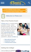 How 4tests.com looks like on a mobile device such as an iPhone.