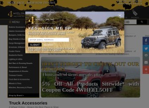 How 4wheelonline.com looks like on a tablet such as an iPad.