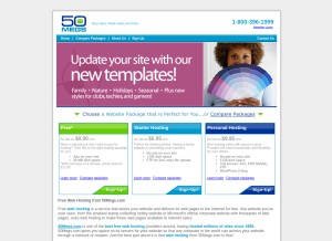 How 50megs.com looks like on a tablet such as an iPad.