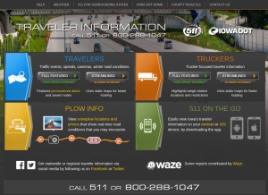 How 511ia.org looks like on a tablet such as an iPad.