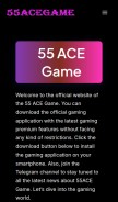 How 55acegame.net looks like on a mobile device such as an iPhone.