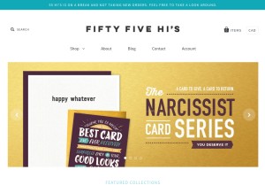 How 55his.com looks like on a tablet such as an iPad.