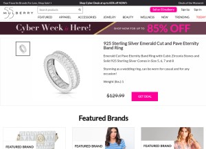 How 55mulberry.com looks like on a tablet such as an iPad.