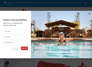 How 55places.com looks like on a tablet such as an iPad.