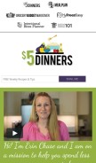 How 5dollardinners.com looks like on a mobile device such as an iPhone.