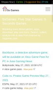 How 5sgames.com looks like on a mobile device such as an iPhone.