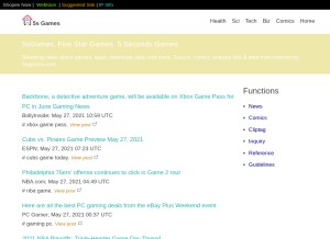 How 5sgames.com looks like on a tablet such as an iPad.