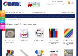 How 651vinyl.com looks like on a tablet such as an iPad.