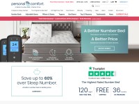 Desktop screenshot for personalcomfortbed.com