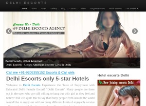How 69delhiescorts.com looks like on a tablet such as an iPad.