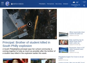 How 6abc.com looks like on a tablet such as an iPad.
