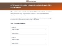 Desktop screenshot for apsscorecalculator.net.za