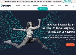 How 6sense.com looks like on a tablet such as an iPad.