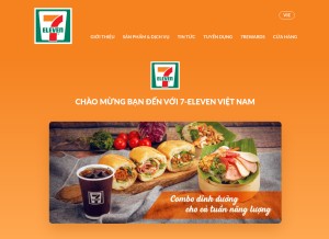 How 7-eleven.vn looks like on a tablet such as an iPad.