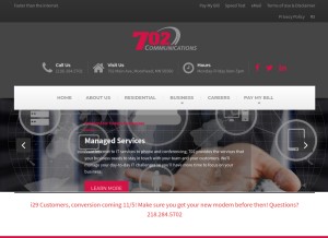 How 702com.net looks like on a tablet such as an iPad.