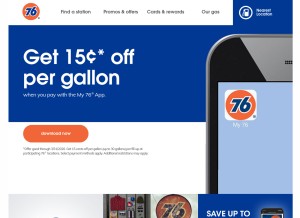 How 76.com looks like on a tablet such as an iPad.