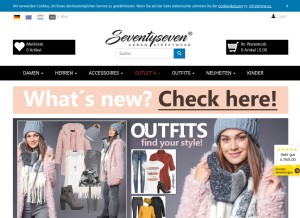 How 77onlineshop.de looks like on a tablet such as an iPad.