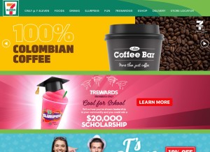 How 7eleven.ca looks like on a tablet such as an iPad.