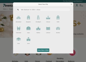 How 7eventzz.com looks like on a tablet such as an iPad.