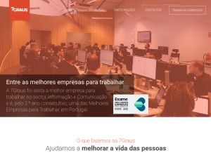 How 7graus.com looks like on a tablet such as an iPad.