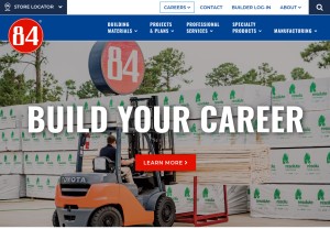 How 84lumber.com looks like on a tablet such as an iPad.