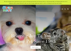 How 88petsmart.com looks like on a tablet such as an iPad.